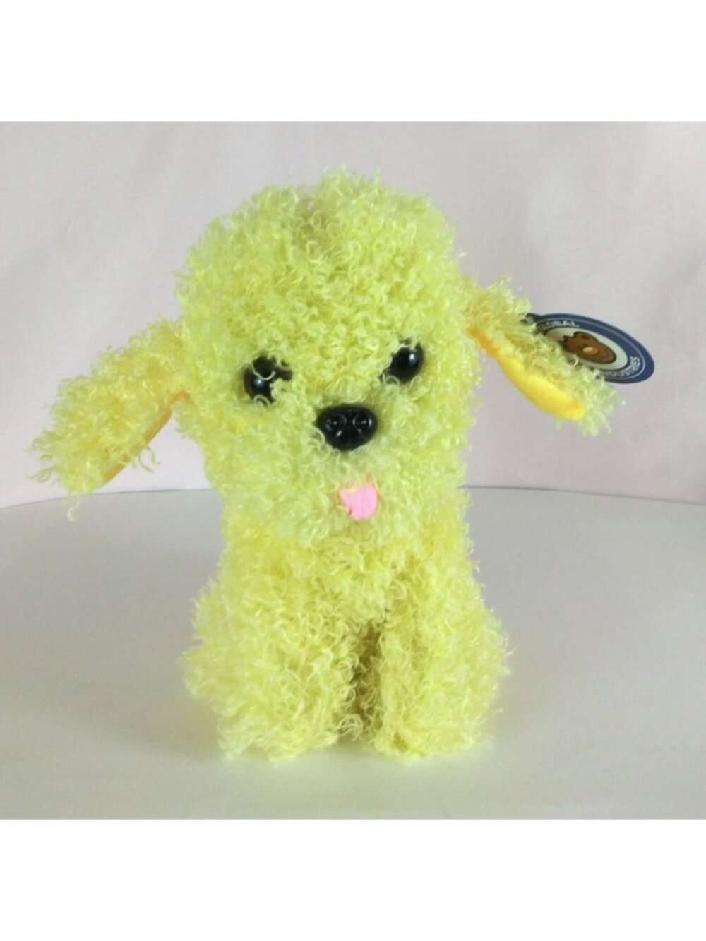 NWT A&A Global Fuzzy Soft Yellow Poodle Puppy Dog 8" Plush